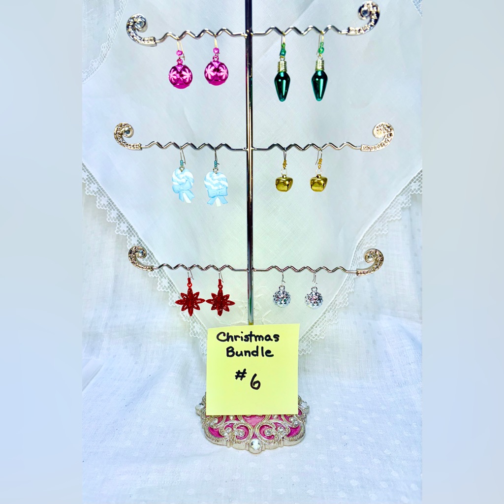Handcrafted Women Gift Earrings Bundle 6 Different Colors & Styles Nostalgic